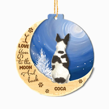 Personalized Rat Terrier On Moon Aluminum Ornament