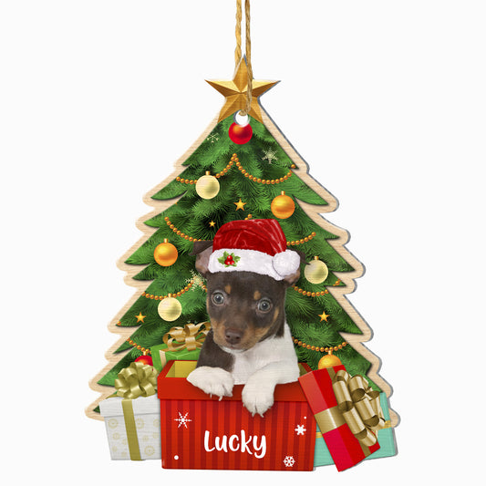 Personalized Rat Terrier Christmas Tree Aluminum Ornament