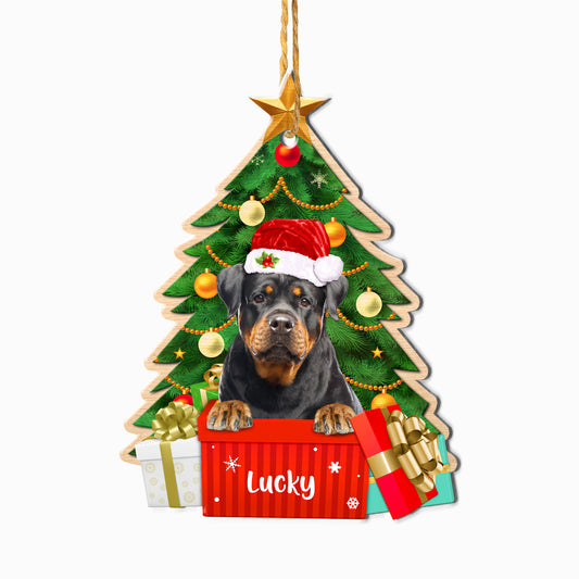 Personalized Rottweiler Christmas Tree Aluminum Ornament