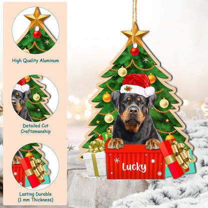 Personalized Rottweiler Christmas Tree Aluminum Ornament