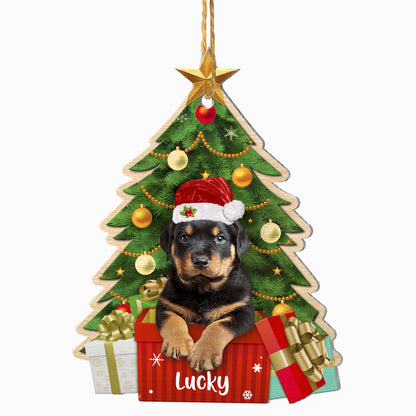 Personalized Rottweiler Christmas Tree Aluminum Ornament