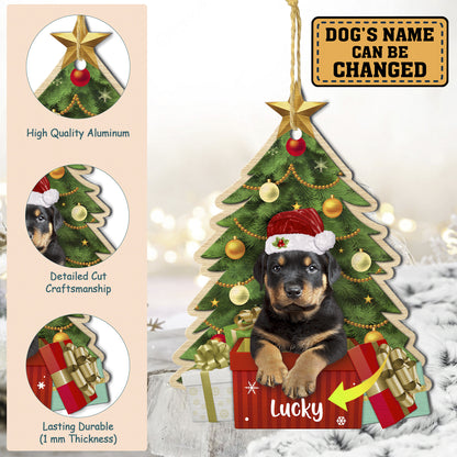 Personalized Rottweiler Christmas Tree Aluminum Ornament