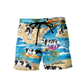 Funny Surfing Cow Hawaiian Shorts