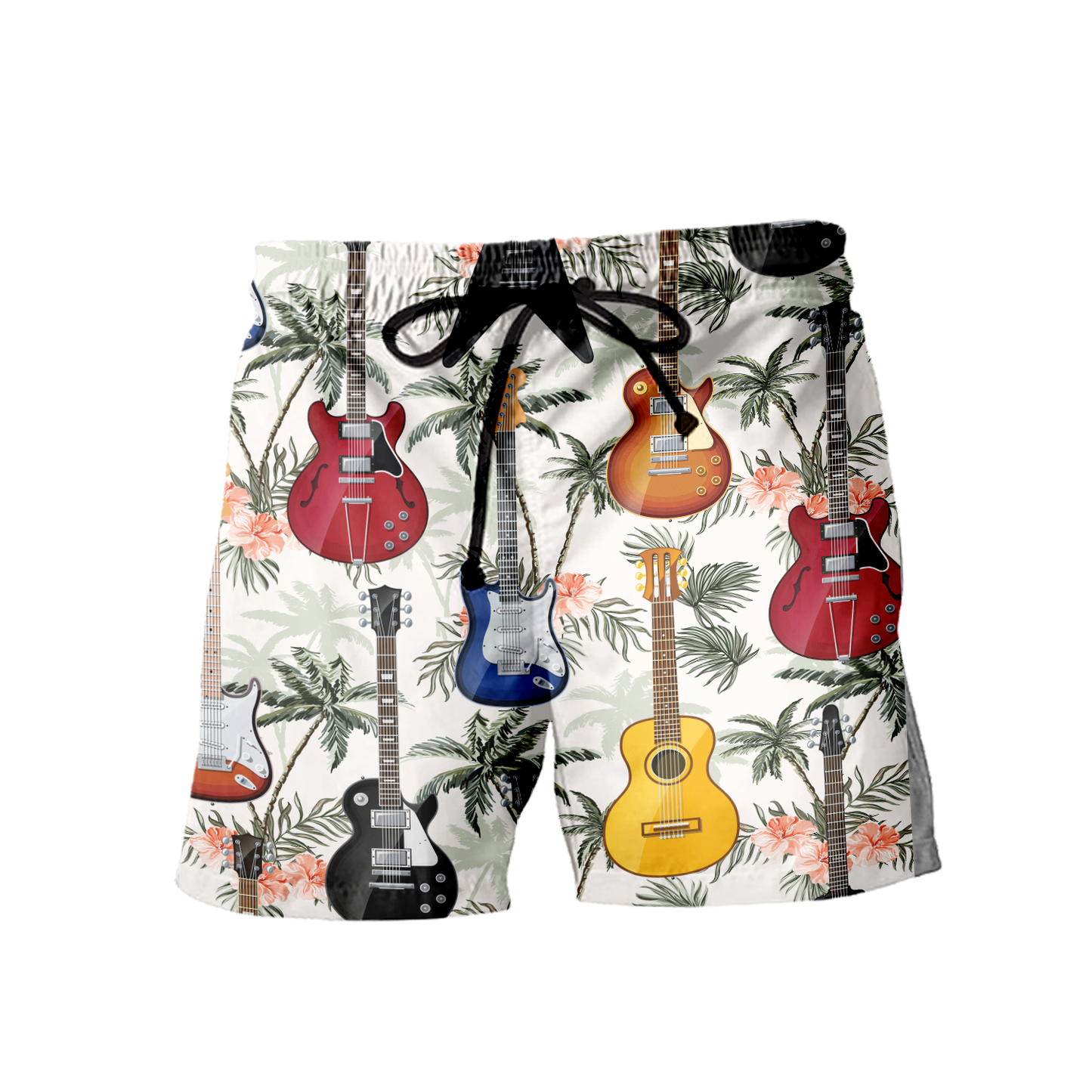 Colorful Guitars Tropical Hawaiian Shorts