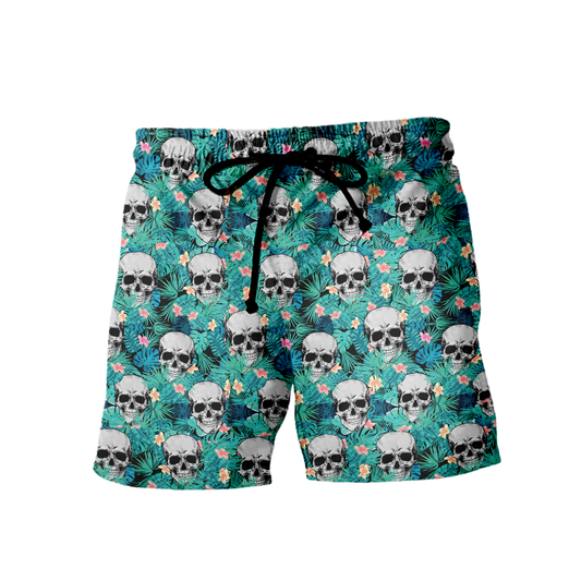 Skull Tropical Hawaiian Shorts