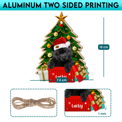 Personalized Schipperke Christmas Tree Aluminum Ornament