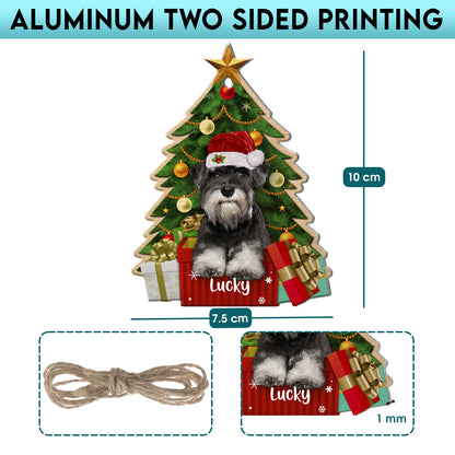 Personalized Schnauzer Christmas Tree Aluminum Ornament