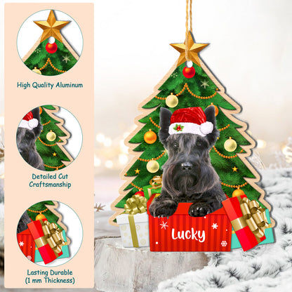 Personalized Scottish Terrier Christmas Tree Aluminum Ornament