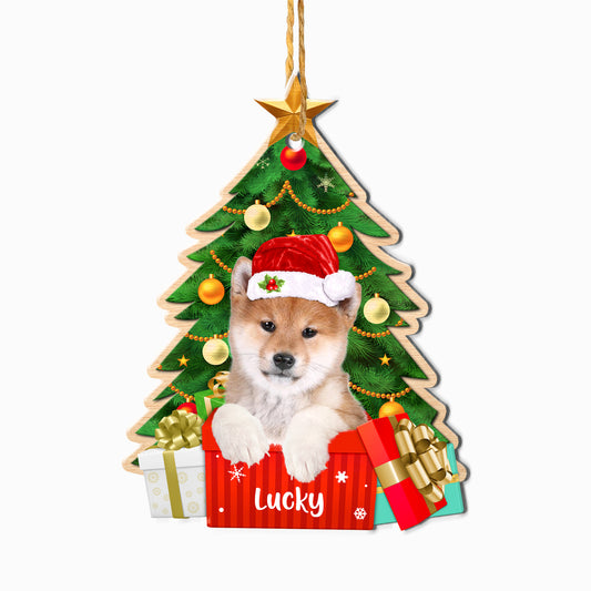 Personalized Shiba Inu Christmas Tree Aluminum Ornament