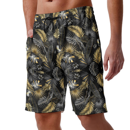 Black Leaves Hawaiian Shorts