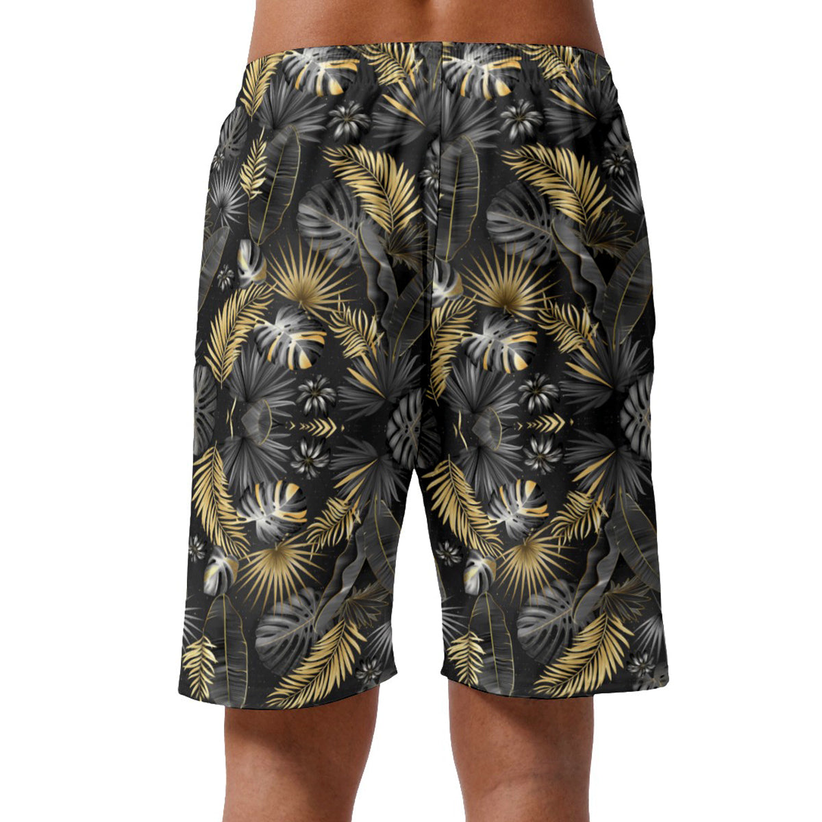 Black Leaves Hawaiian Shorts