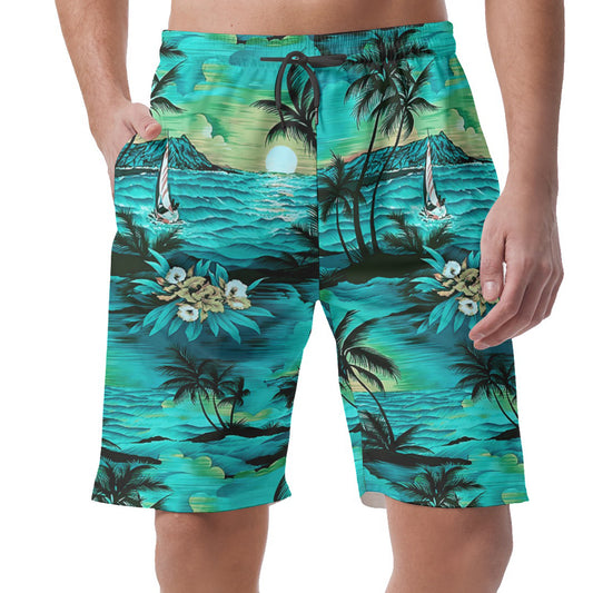 Tropical Beach Sunset Hawaiian Shorts