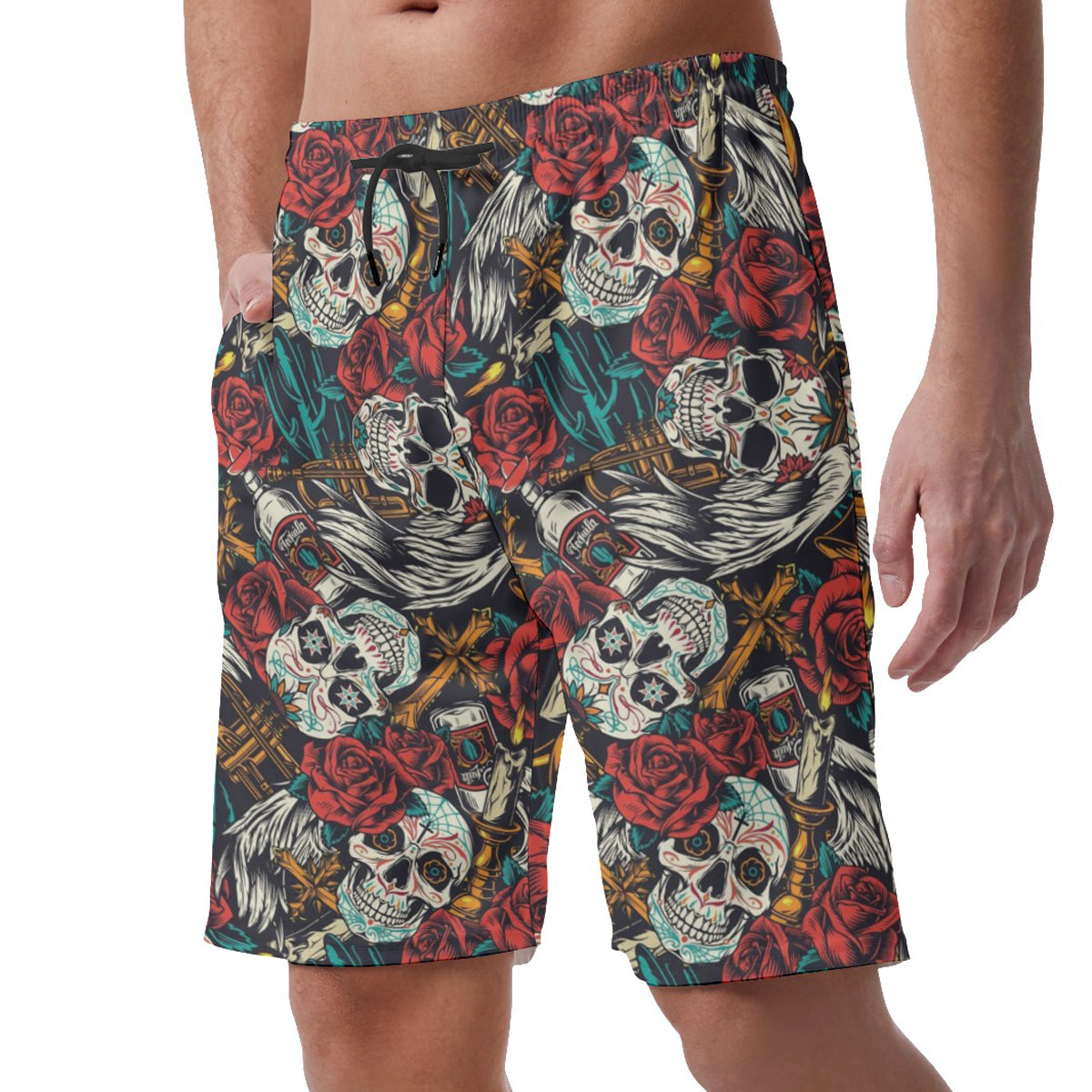 Day Of Dead Skull Hawaiian Shorts