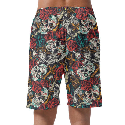 Day Of Dead Skull Hawaiian Shorts