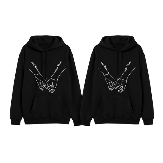 Holding Hands Custom Couple Hoodies For Valentine's Day