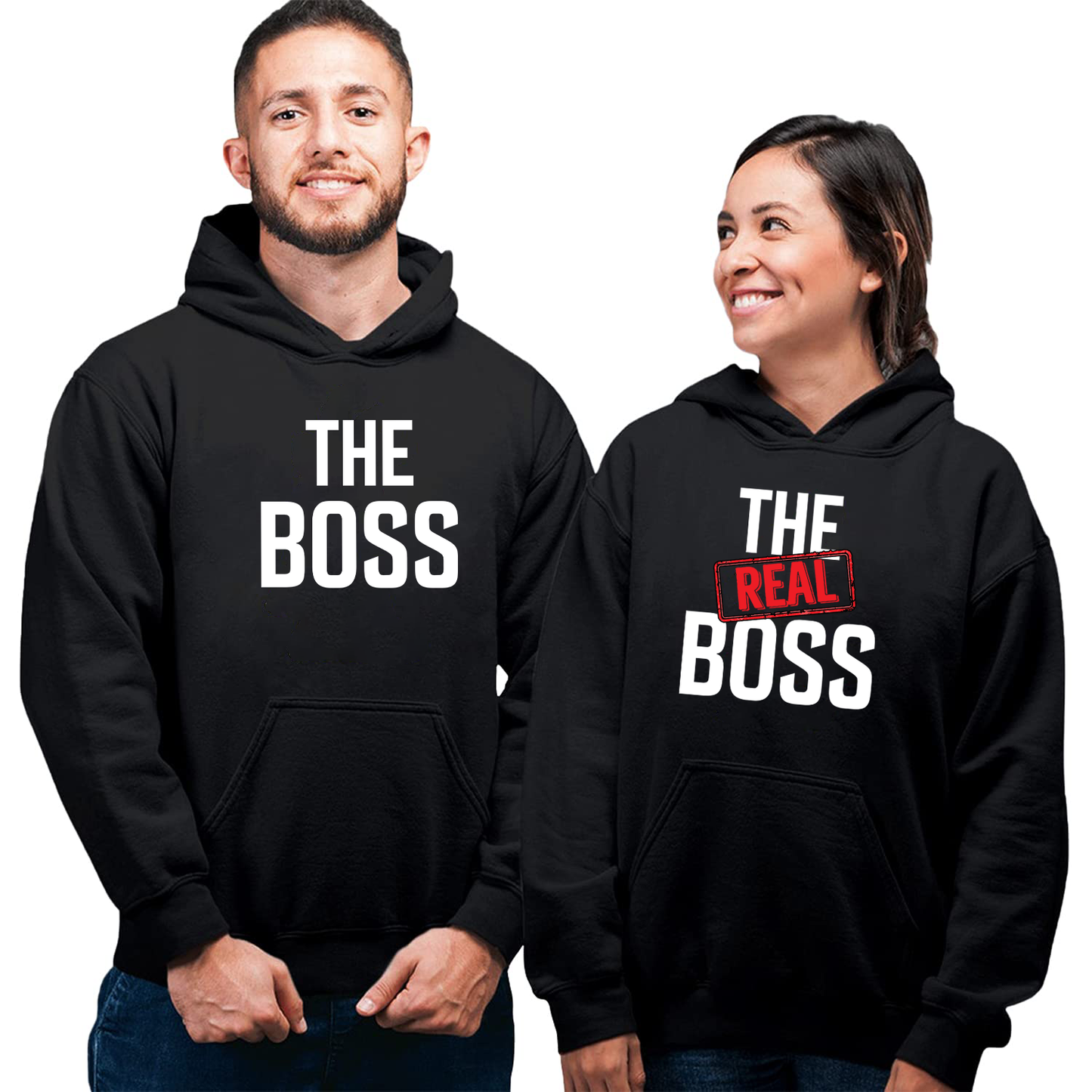 The Boss & The Real Boss Matching Couple Hoodies For Valentine's Day
