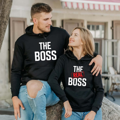 The Boss & The Real Boss Matching Couple Hoodies For Valentine's Day