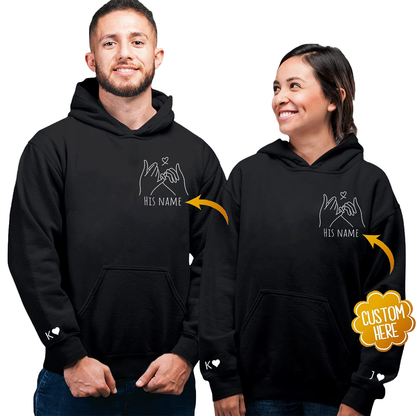 Pinky Promise Custom Couple Hoodies For Valentine's Day