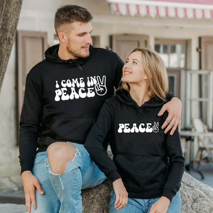 I Come In Peace Matching Couple Hoodies For Valentine's Day