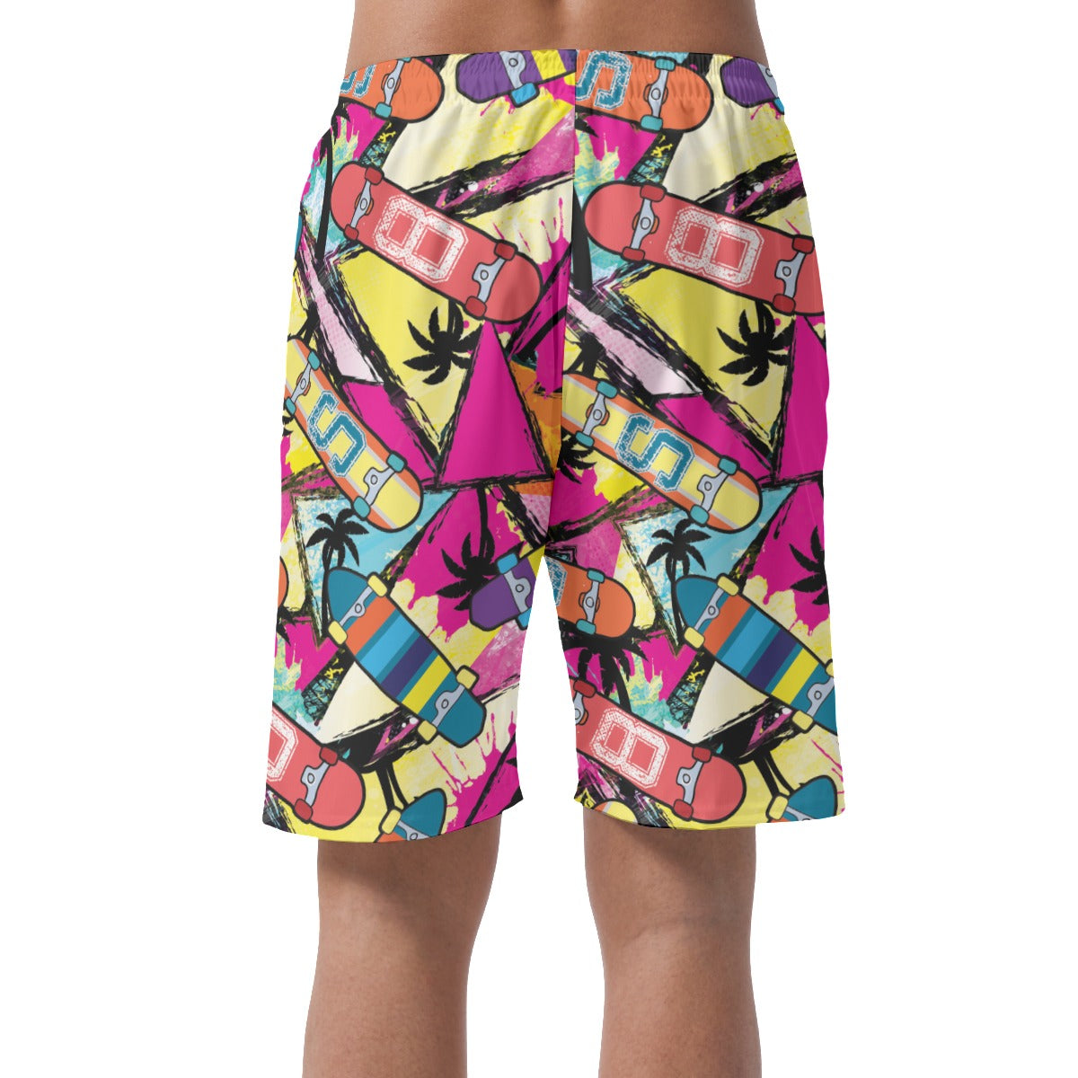 Colorful Skateboard Hawaiian Shorts