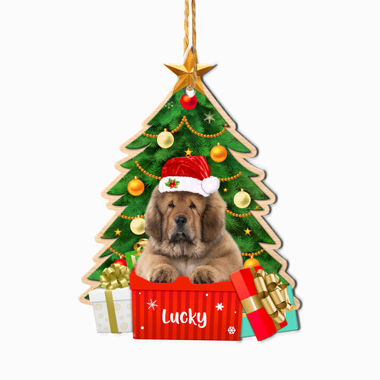 Personalized Tibetan Mastiff Christmas Tree Aluminum Ornament