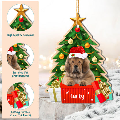 Personalized Tibetan Mastiff Christmas Tree Aluminum Ornament