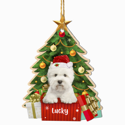 Personalized West Highland White Terrier Christmas Tree Aluminum Ornament