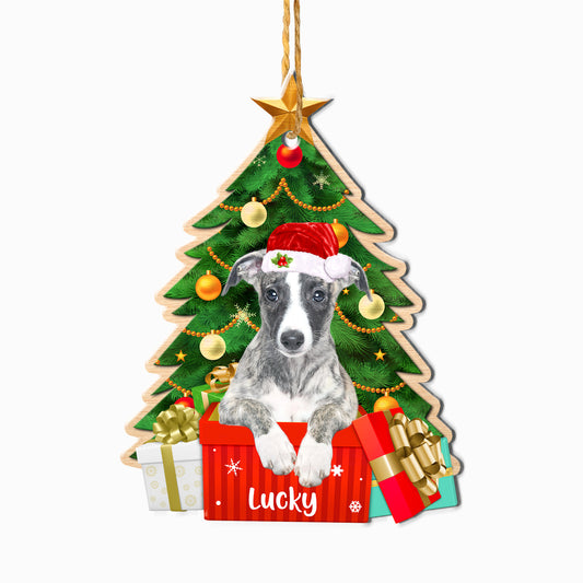 Personalized Whippet Christmas Tree Aluminum Ornament