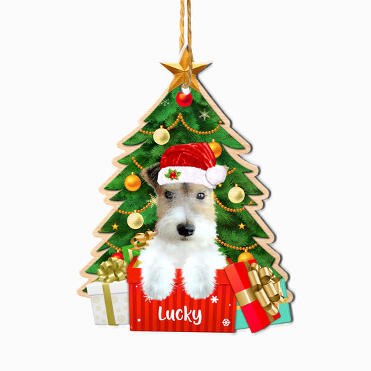 Personalized White Wire Fox Terrier Christmas Tree Aluminum Ornament