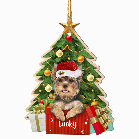 Personalized Yorkshire Terrier Christmas Tree Aluminum Ornament