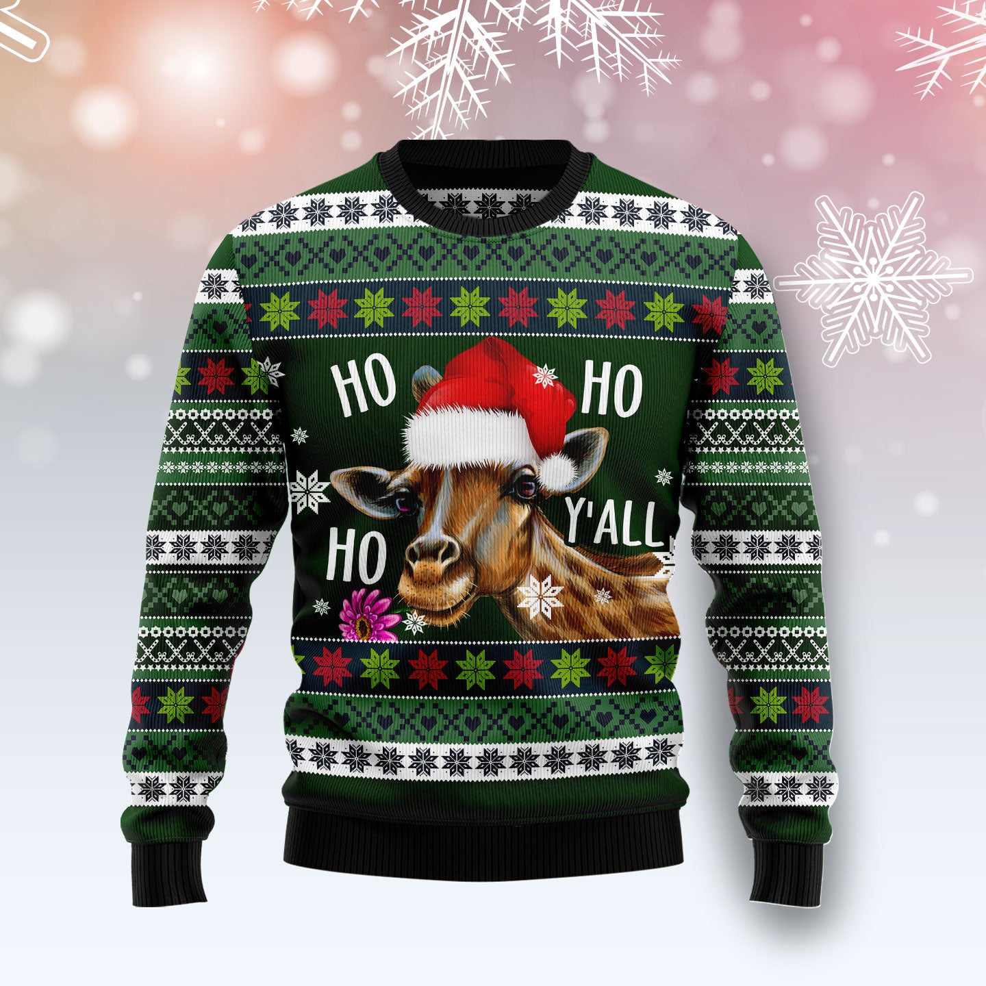 Giraffe Hohoho Y‘all TY1410 Ugly Christmas Sweater