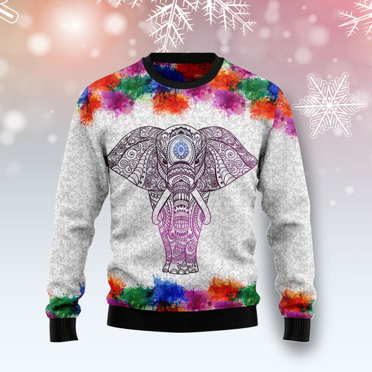 Elephant Mandala Color TY2810 Ugly Christmas Sweater