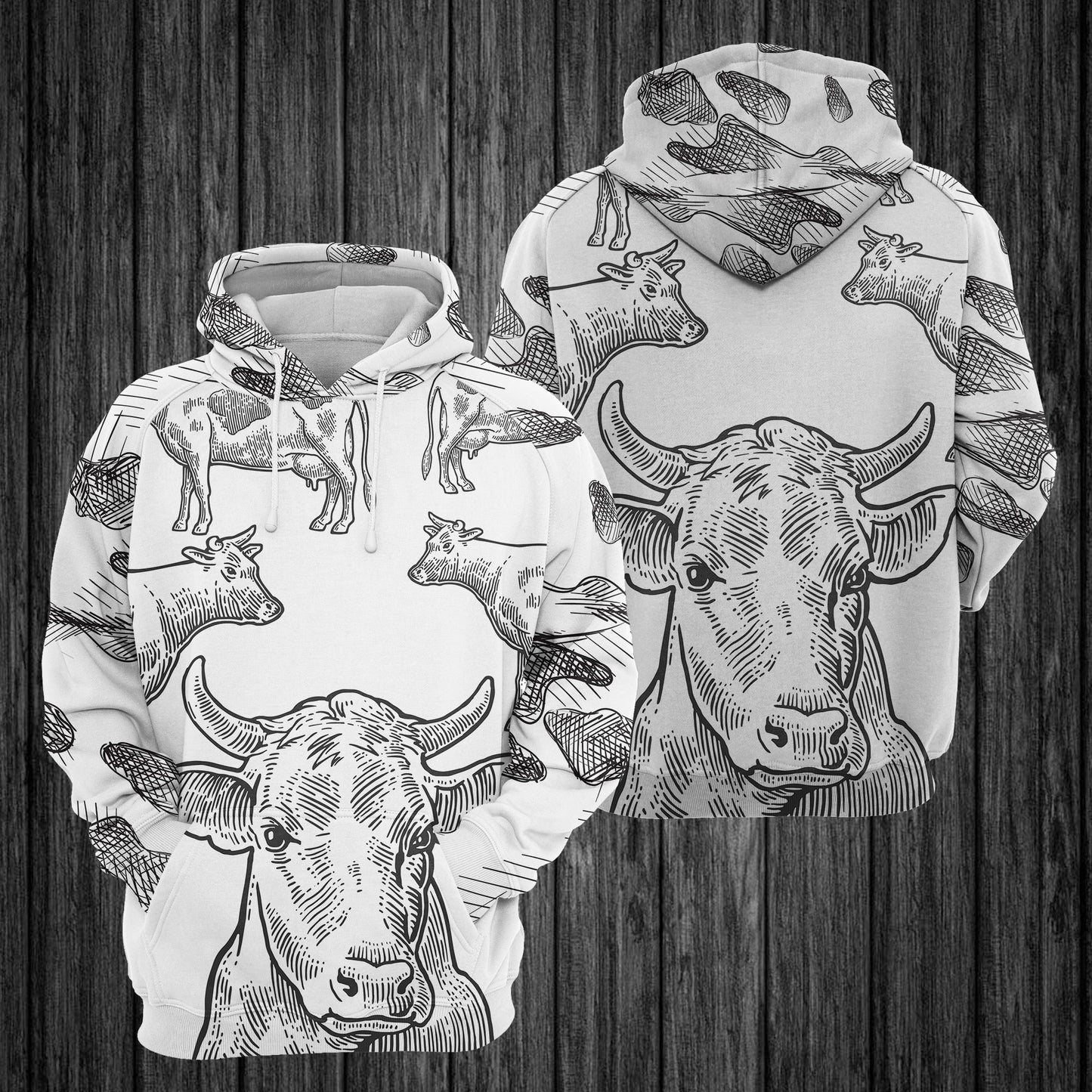 Cow Family TY1611 - All Over Print Unisex Hoodie