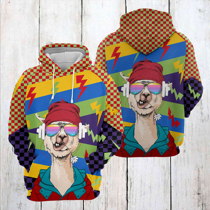 Llama Cool TY0912 unisex womens & mens, couples matching, friends, funny family sublimation 3D hoodie christmas holiday gifts (plus size available)