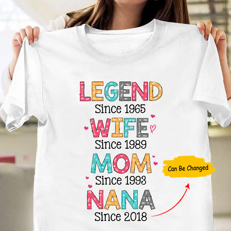 Custom Personalized T Shirts (plus size available) - Legend, Wife, Mom, Nana TG5204 - PersonalizedWitch
