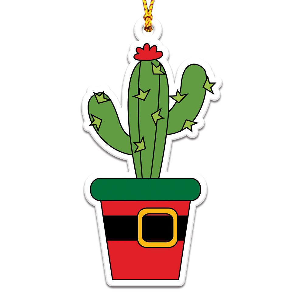 Adorable Cactus Plant Pot Personalizedwitch Christmas Ornaments Set