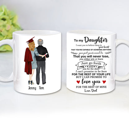 Custom Personalized Coffee mug unique graduation gifts for her, best college, high school grad presents for girls, daughters - Father & Daughter Senior TY1204212 - PersonalizedWitch