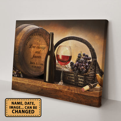 Happy 14th Anniversary Barrel Anniversary Canvas