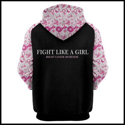 Breast Cancer Awareness Fight Like A Girl T224 - All Over Print Unisex Hoodie