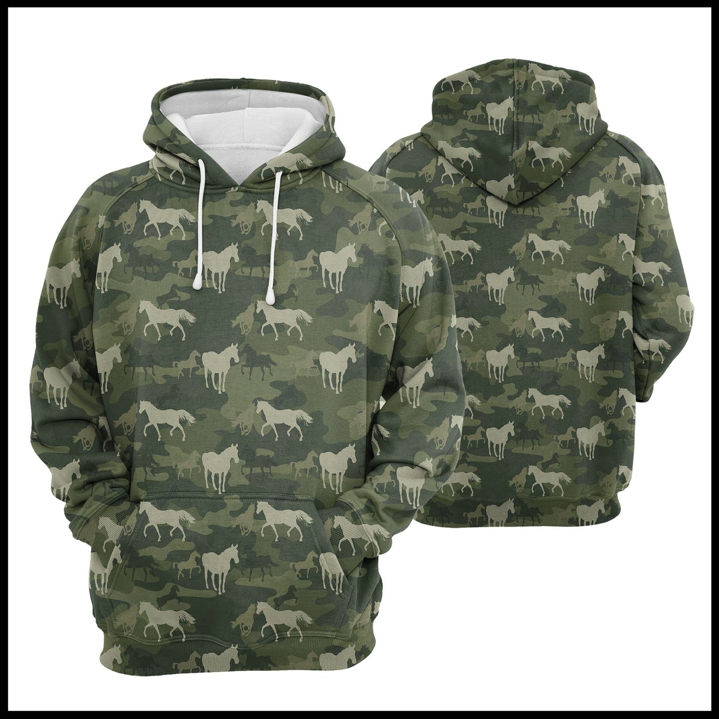 Horse Camo Pattern T224 - All Over Print Unisex Hoodie