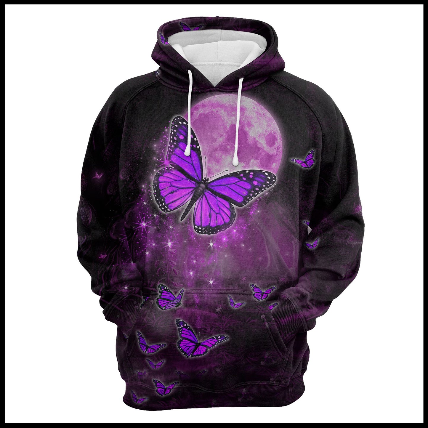 Butterfly Purple Moon T224 - All Over Print Unisex Hoodie