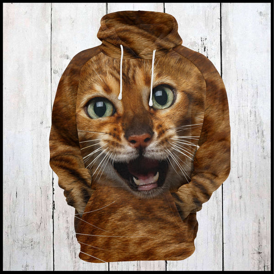 Funny Bengal Cat U224 - All Over Print Unisex Hoodie