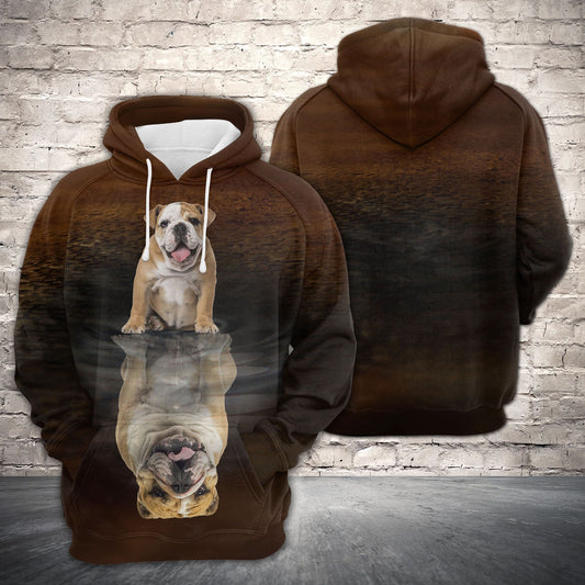 Cute Bulldog Reflection H22418 - All Over Print Unisex Hoodie
