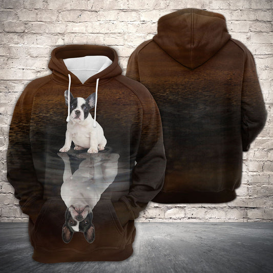 Cute French Bulldog Reflection H22420 - All Over Print Unisex Hoodie