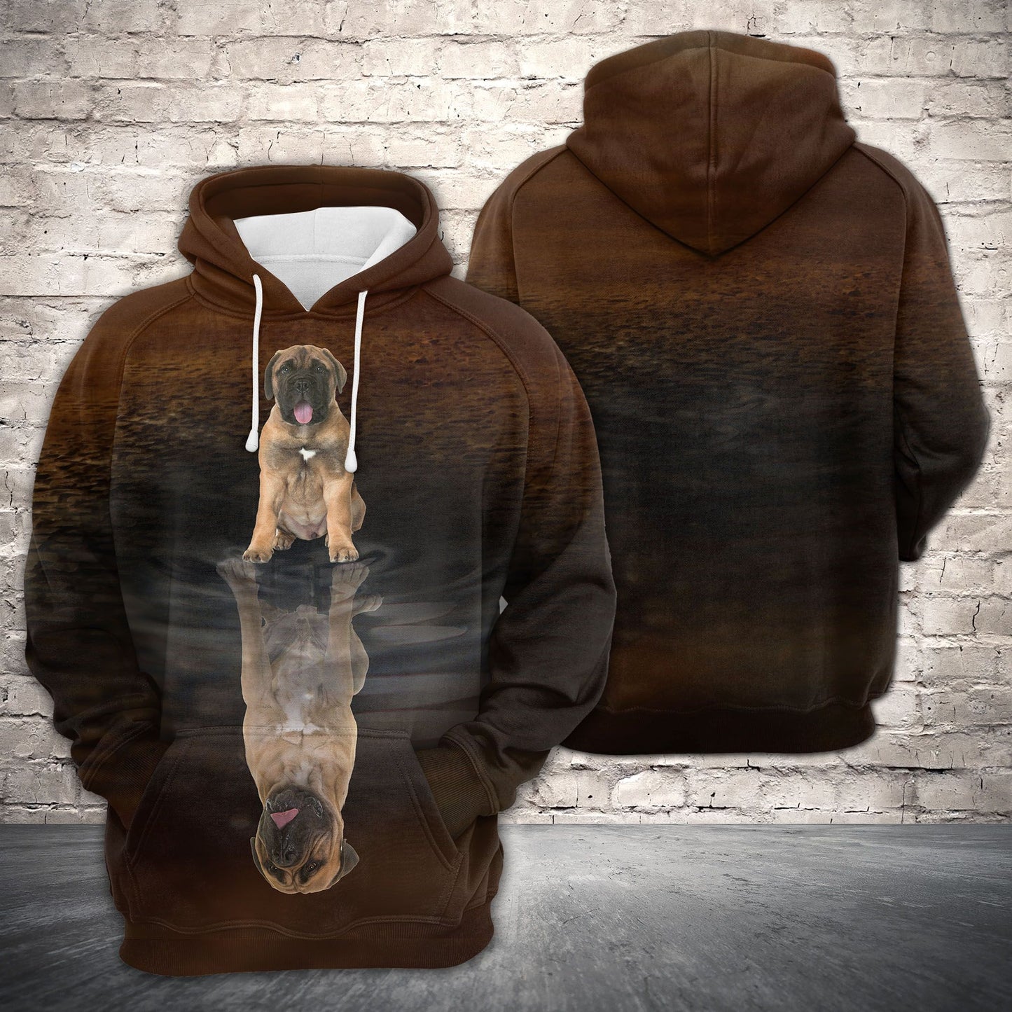 Cute Bullmastiff Reflection Dog H22426 - All Over Print Unisex Hoodie