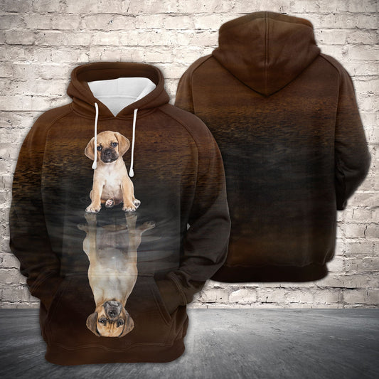 Cute Puggle Reflection Dog H22432 - All Over Print Unisex Hoodie