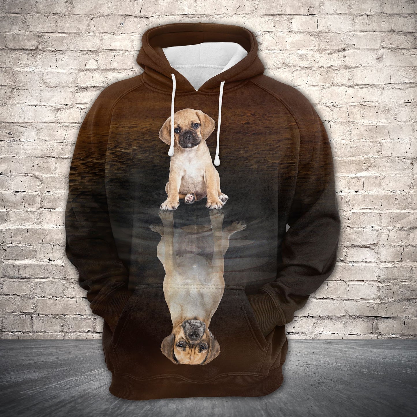 Cute Puggle Reflection Dog H22432 - All Over Print Unisex Hoodie
