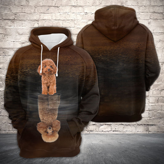 Cute Poodle Reflection Dog H22431 - All Over Print Unisex Hoodie