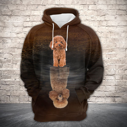 Cute Poodle Reflection Dog H22431 - All Over Print Unisex Hoodie