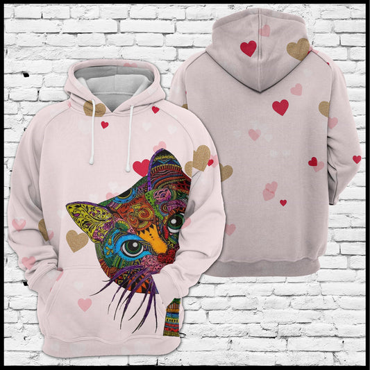 Lovely Cat Face G524 - All Over Print Unisex Hoodie